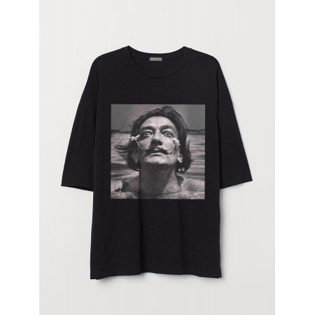 Tricou Flori pe bumbac cu mustață a lui Salvador Dalí